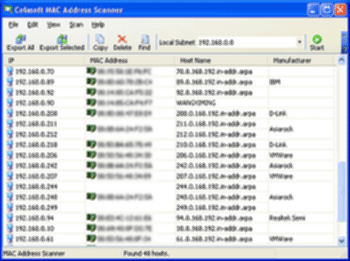 Ip scanner with mac address